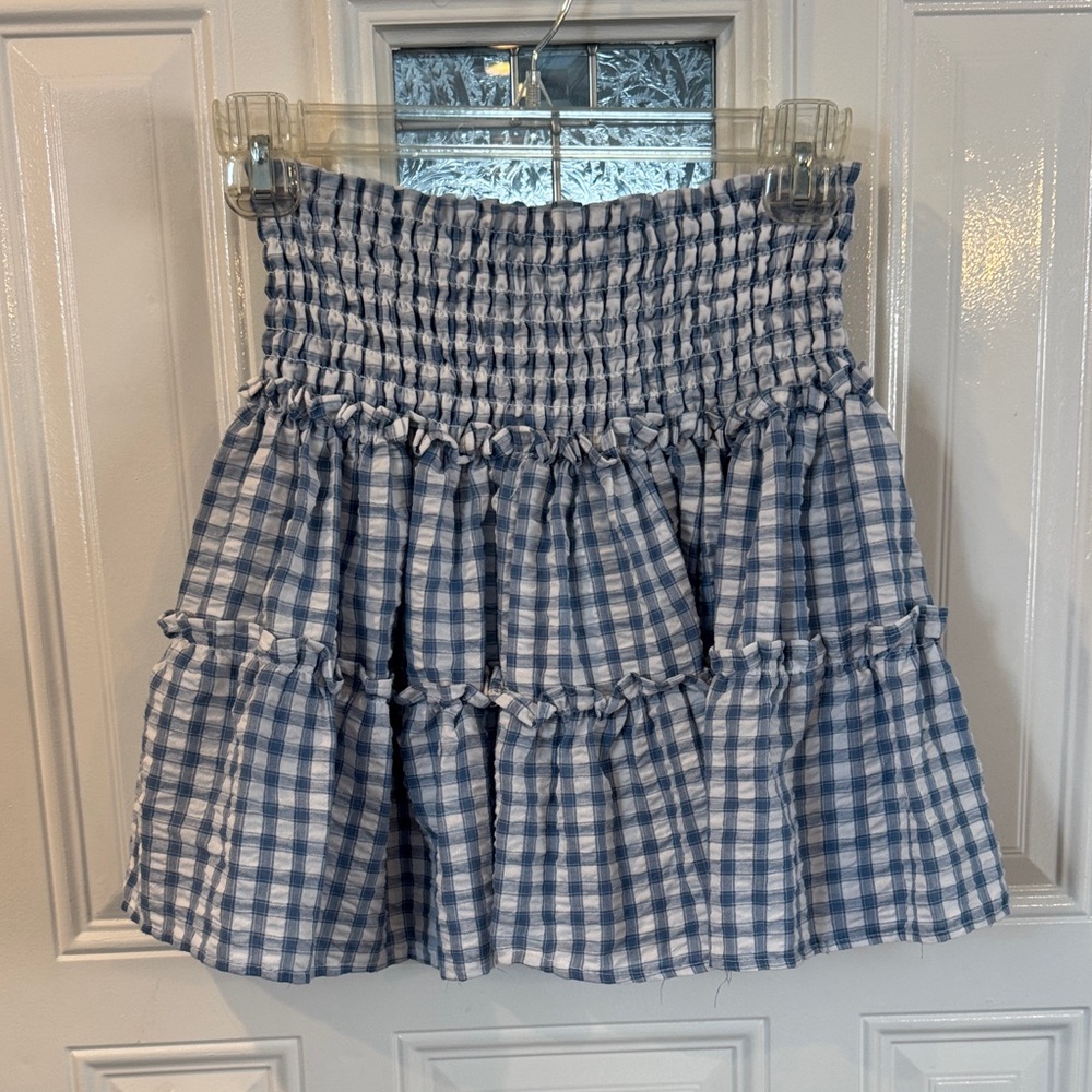 Sincerely Jules Blue Checkered Mini Skirt